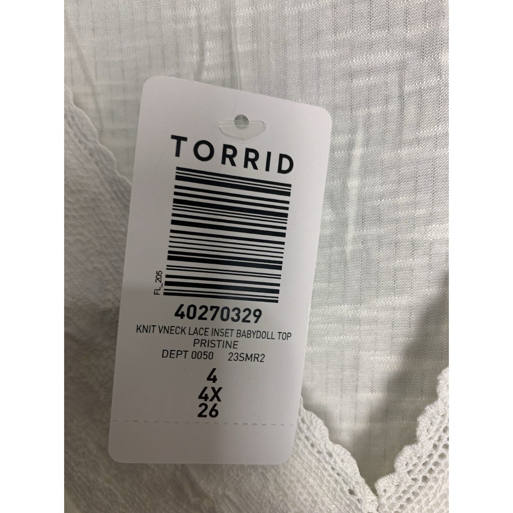 NWT Torrid Knit V-Neck Lace Inset‎ Babydoll Top 4X - Picture 9 of 12